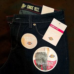 Dickies curvy dark denim wash new with tags